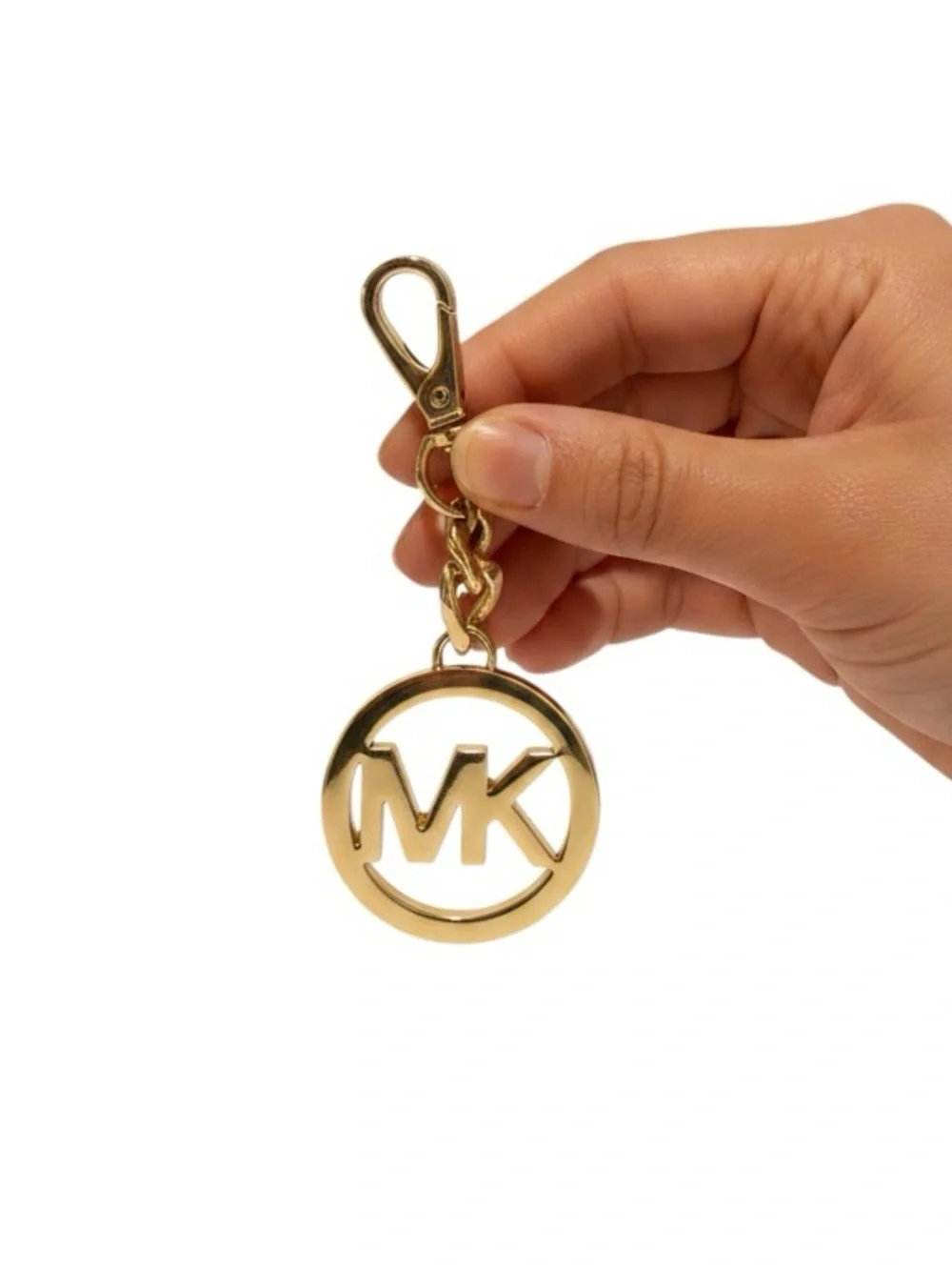 Michael Kors Gold-Tone Cutout MK Logo Key Fob Bag Charm